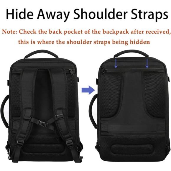 Carry on Backpack, Extra Large Travel Backpack Expandable Airplane Approved - Picture 4 of 7